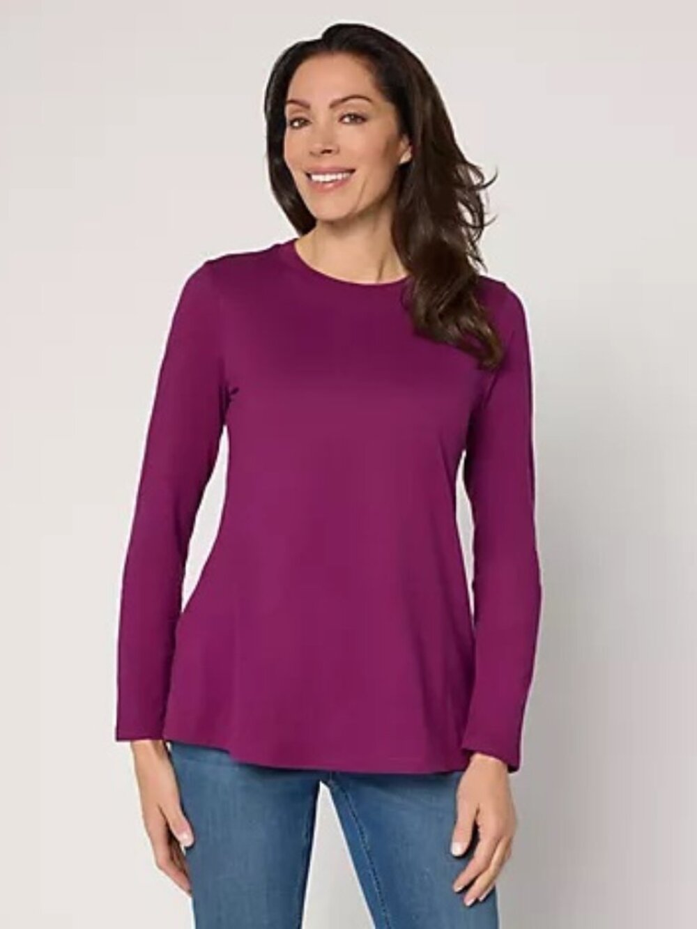 QVC Women's Cashmere Sweater Tunic Size XL in Plum